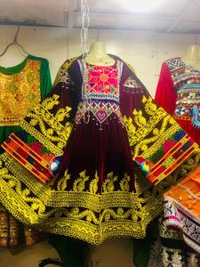 2024 robe traditionnelle afghane Kuchi pour les femmes robe de Festival brodée à la main dentelle Sequin réfléchissant la Culture pachtoune - Product Image 5