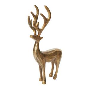 Sculpture de renne de Noël en aluminium fini or de qualité luxueuse Objet décoratif intérieur fin pour l'artisanat Modèle TCD - Product Image 5