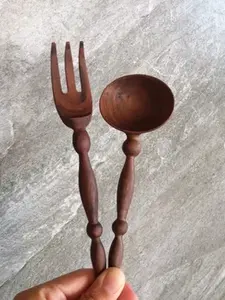 Elegent Juego de cubiertos de madera con acabado natural Perfecto para bodas Artículos de hotel y utensilios de cocina Uso Juegos de Cubiertos de madera de lujo - Product Image 2
