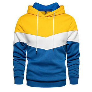 Hip Hop automne nouveau décontracté hommes sweats à capuche mode sweat à capuche Patchwork vêtements de sport amples solide polaire sweats à capuche chauds - Product Image 3