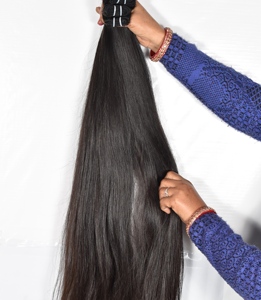 Remy Naturel Couleur noir Vendeur Cuticules Alignés Fabricants Cheap100 % Indien Vierge Cru Traitement Aucune Extensions de Cheveux Humains - Product Image 1