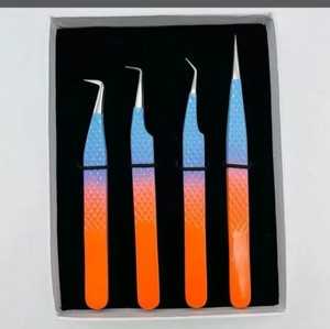 Pinzas para Extensión de Pestañas de Acero Inoxidable con Punta de Fibra Personalizada en Color Arcoíris - Punta Dentada de Precisión Antiestática y Duradera - Product Image 6