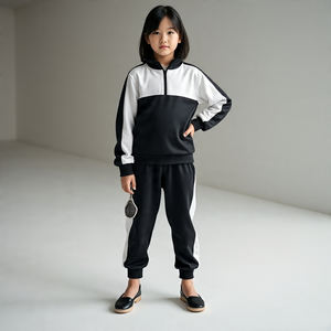 ชุดวอร์มสองชิ้นสำหรับฤดูหนาวสำหรับเด็กผู้หญิงชุดวอร์มขนแกะระบายอากาศได้ดีเป็นมิตรกับสิ่งแวดล้อม - Product Image 1