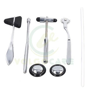 Juego de martillo médico portátil multifuncional de acero inoxidable de 5 uds. Martillo reflejo de percusión para piel - Product Image 1