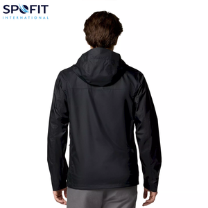 Chaqueta de lluvia Bomber ligera transpirable con capucha para hombres impermeable al aire libre a prueba de viento con puños ajustables diseño empacable - Product Image 3