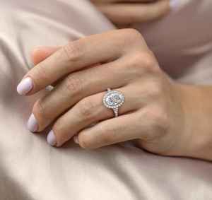 แหวนเพชรโมอิสทรงวงรีสไตล์อินเทรนด์แหวนหมั้นทำจากเงินสเตอร์ลิง925ดีไซน์ที่ดีที่สุด - Product Image 4