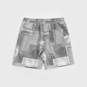 Short de sport pour hommes 100% coton noir taille élastique cordes plage longueur genou troncs personnalisés décontracté séchage rapide - Product Image 3