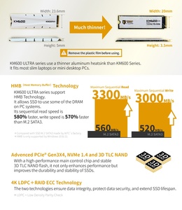 [KINGSMAN AITC] SSD 1 To PCIe Gen3X4 M.2 2280 avec dissipateur thermique fin - Product Image 3