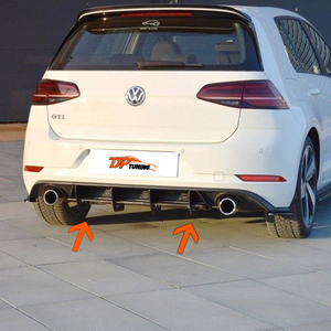 Vw Golf MK7 Facelift MK7.5 GTI 2017 MX, difusor trasero, divisor de alerón, extensión de hoja trasera de plástico negro mate - Product Image 1
