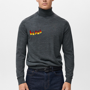 OEM ODM personalizado hombres suéter de punto 100% algodón prendas de punto jersey de cuello alto al por mayor fabricante de manga larga suéteres de punto de los hombres - Product Image 6