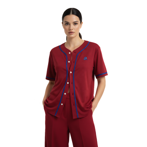 Oem Soft Button Fly Sequin Baseball Game Day Women's Jersey T Shirts Short Sleeve Sequin Baseball Game Day Women Jersey T Shirts - Product Image 1