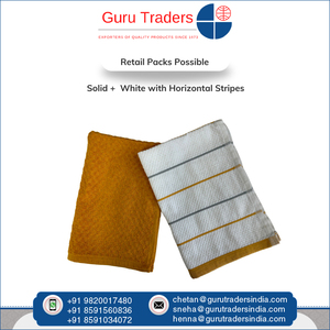 Proveedor superior de calidad inmejorable, rayas horizontales, palomitas de maíz blancas, Material de algodón, toalla de cocina multiusos a granel - Product Image 5