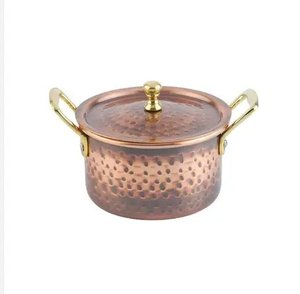 Olla caliente con grabado de acabado dorado y plateado más vendida, cazuela hecha a mano, calentador de alimentos de acero con tapa para el hogar y hoteles - Product Image 5