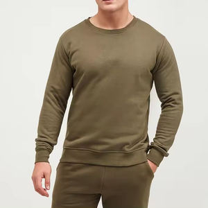 Meilleure vente Sweatshirts en molleton coupe ajustée 100% coton pour homme Séchage rapide Hiver Solide Tenue de plein air/décontractée Teinte unie Coupe confortable - Product Image 1