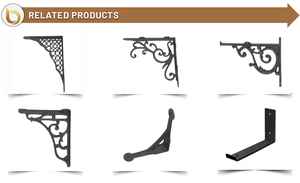 Giá cả cạnh tranh treo tường 9 "x10" gang cơ sở kim loại thiết kế Châu Âu Màu Đen kết thúc tam giác Khung kệ chân đế bespoke - Product Image 4