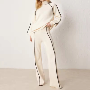 Nouveaux survêtements personnalisés ensemble deux pièces de haute qualité survêtement survêtements solides pour femmes - Product Image 2