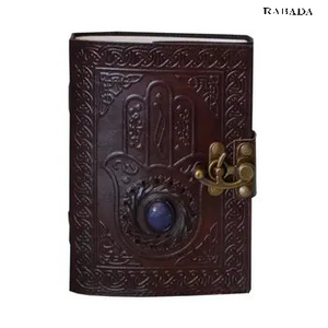 Hand Stone Journal Leather Notebook Sketch Pad Hard Cover Blank <b>Book</b> Spell <b>Book</b> Embossed Leather - Product Image 2