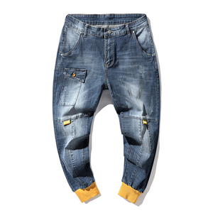 กางเกงยีนส์เข้ารูปสำหรับผู้ชายกางเกงยีนส์สีน้ำเงินเข้มขายาว2025สำหรับผู้ชาย - Product Image 1