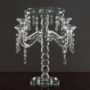 Décoration de dîner aux chandelles de mariage Bougeoir en verre moderne de luxe Bougeoir de fantaisie personnalisé pour l'extérieur Fête à manger - Product Image 1