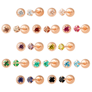 ต่างหูเม็ดกลมสีทอง14K สุดอินเทรนด์ของผู้หญิงต่างหูเม็ดกลมๆแบบกดขนาดเล็กหลากสีเครื่องประดับอัญมณีขายส่ง K-Jewelry - Product Image 3
