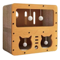Maison pour chat en carton double couche, cachette intérieure avec balançoire interactive, espace de jeu confortable, meubles pour chat, griffoir pour chat