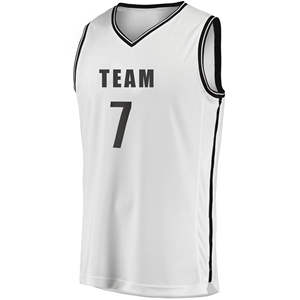 Ropa de baloncesto de diseño personalizado con estampado en blanco bordado 3D camisetas de baloncesto universitarias reversibles para hombres transpirables - Product Image 6