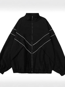 Chaqueta Deportiva de Moda para Otoño e Invierno, Unisex, Color Sólido, Reflectante, Informal, con Cremallera, Holgada - Product Image 4