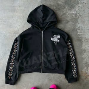 เทอร์รี่ฝรั่งเศสขนาดใหญ่พิมพ์โลโก้ DTG พลอยเทียมออกแบบได้ตามต้องการ - Product Image 2