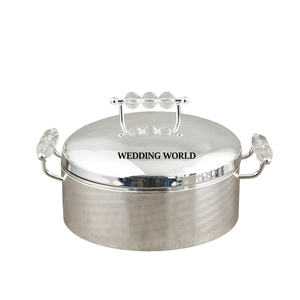 Marmite en métal poli miroir nouvelle casserole de luxe vente chaude martelé fini maison Ware de table métal chauffe-plats - Product Image 1