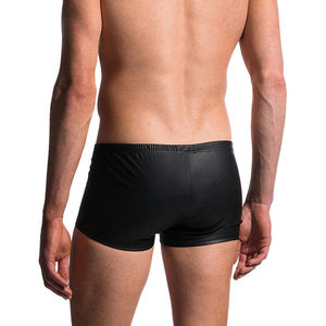 2025 Customized <b>Men</b> Solid Black Genuine <b>Leather</b> Slim Fit Breathable Quick Dry High Quality Custom <b>Shorts</b> All Sizes Colors Gym - Product Image 2
