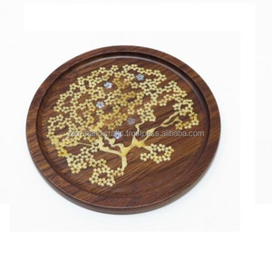 Square Coaster With Metal Stand Factory Quality Wood Design Table Matswalnut, Coasters and Finishing Pads for Home & Table Decor - Product Image 3