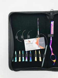 Herramientas de extensión de cabello de acero sostenible de alta calidad incluye tijeras C agujas Arco Iris Multi-Plasma Micro anillo alicates al por mayor - Product Image 3