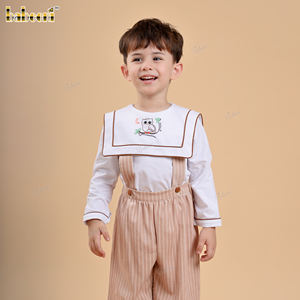 Babeeni Boys Long-Sleeve Owl Embroidered Casual Clothing Set-100% Cotton OEKO-<b>TEX</b> Certified-BC1430 - Product Image 1