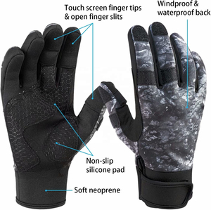 Gants de pêche d'hiver en néoprène avec écran tactile 3 doigts coupés Gants hydrofuges pour la pêche et la randonnée - Product Image 2