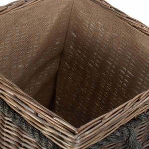 <b>Square</b> Rope-Handled Wicker Log <b>Basket</b> - Product Image 5