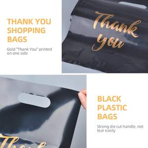 Bolsas de Regalo para Fiestas y Compras con Asas, 35x45cm, Bolsas de Regalo Reutilizables para Negocios, Color Negro y Dorado - Product Image 2