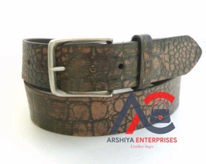 Nuevo cinturón de cuero genuino hecho a mano informal con estilo para hombres Cuero real desgastado de grano completo Clásico y personalizado - Product Image 1