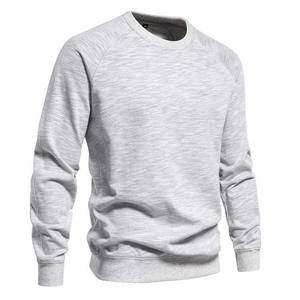 Men's Winter Embroidered Pullover <b>Sweatshirt</b> Crew Neck Solid Color 100% Cotton <b>Fleece</b> Regular Fit Long Sleeve for Sale Bulk OEM - Product Image 5