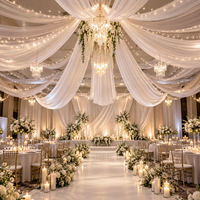 Décorations de plafond de mariage sur mesure de haute qualité, draperies de plafond, décorations de toile de fond de mariage, décorations de table de mariage