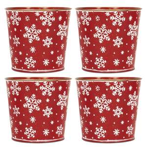 Seau de Noël en métal parfait pour la décoration saisonnière de la maison ou l'emballage de panier cadeau pendant la saison de Noël - Product Image 5