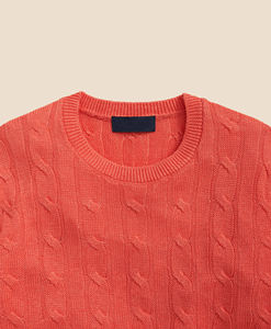 Sweaters Wool Blend Low Moq Custom Logo Sweater Cable Knit Women Knitted Wool Sweater for Winter Pullover OEM Winter Sweater - Product Image 2