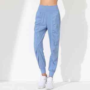 Pantalones de jogging plisados de secado rápido para mujer, pantalones capri deportivos ajustados para Fitness, bolsillos Capri para Yoga, pantalones deportivos para correr, ropa teñida - Product Image 6