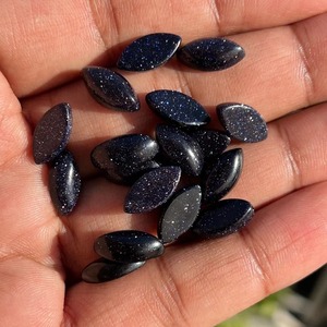 Étincelant bleu grès Marquise dos plat Cabochon pierres précieuses pour la fabrication de bijoux collier anneaux Bracelet pierre de soleil bijoux - Product Image 3