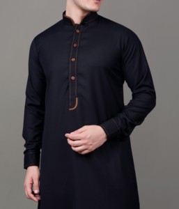 2024 Hombres estilo tradicional Thobes moda patrón sólido vestido largo tela transpirable caliente étnico musulmán ropa accesorio - Product Image 3