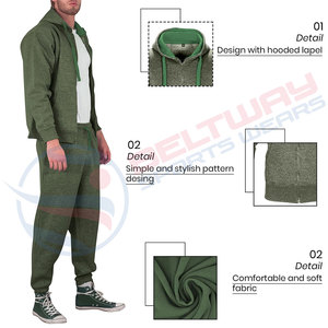 1/4 quart Zip pull chemise en gros hommes survêtement avec Design personnalisé tendance pantalons de survêtement ensemble costumes 2024 nouveaux survêtements - Product Image 3