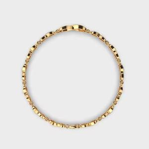 Classic 14K Gold Tennis Bracelet Dainty Wedding Jewelry with Moissanite and Diamond Perfect Party Gift - Product Image 2