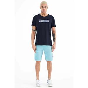 T-shirt imprimé pour homme TOMMYLIFE Peter à col rond, coupe standard, 88204, haut décontracté à manches courtes en mélange de coton premium, rouge - Product Image 6