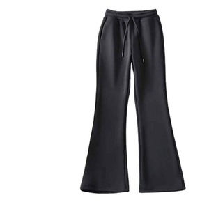 Haute qualité couleur unie collant soie tissu coupe ajustée taille haute décontracté Flare pantalon pour les femmes en Top qualité 2025 - Product Image 2