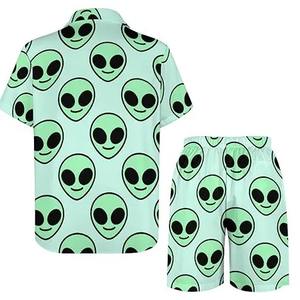 Ensembles courts d'été pour hommes en gros Logo personnalisé 100% coton 2 pièces ensembles boutonnés pour hommes - Product Image 6