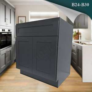 خزائن مطبخ كبيرة في المخزون ، طراز شاكر رمادية داكنة جاهزة للتجميع ، خزانات مطبخ وحدات خشبية من gabines De Cocina - Product Image 4